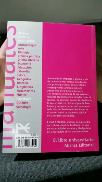 Libro El Animal Social 8ª Edición Elliot Aronson - miniatura 2