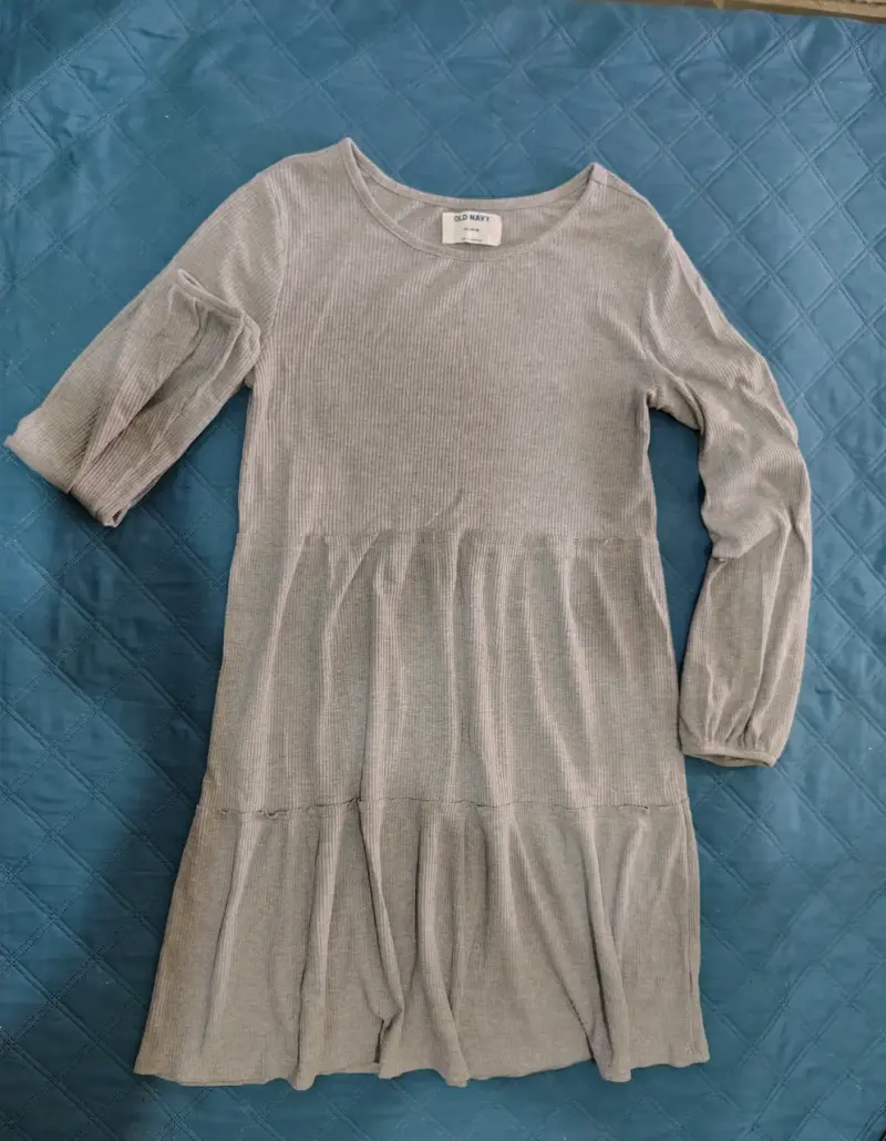 Vestido gris de algodón Old Navy talla 14-16 - 1