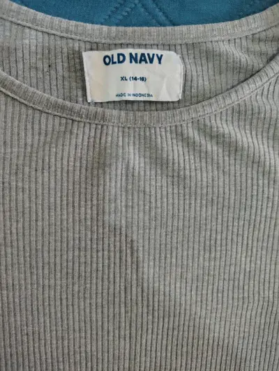 Vestido gris de algodón Old Navy talla 14-16 - miniatura 2