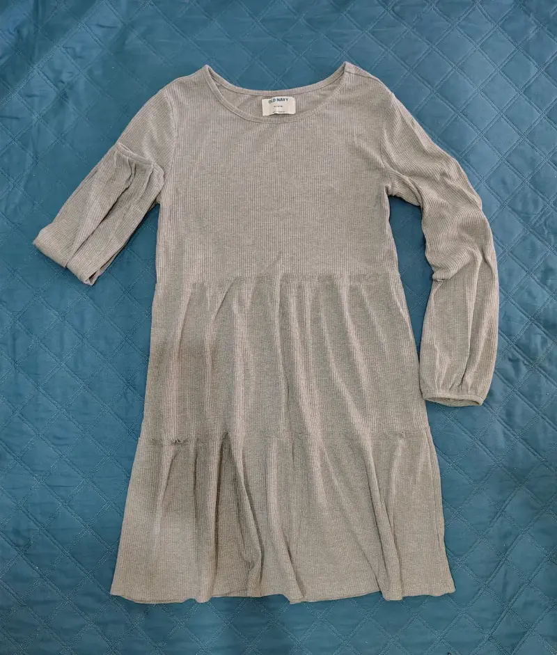 Vestido gris de algodón Old Navy talla 14-16 - 3