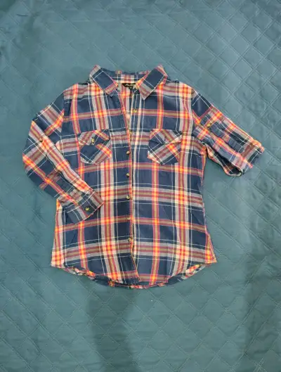 Camisa a cuadros de manga larga para niña - miniatura 3