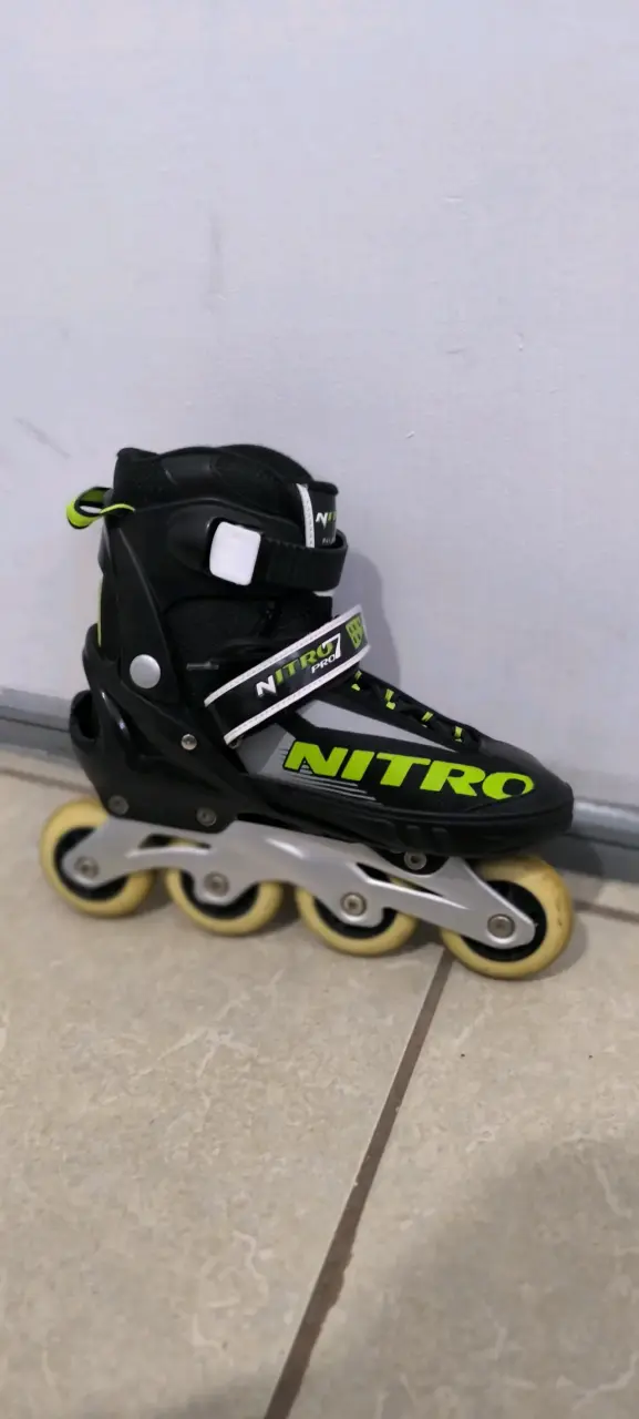 Patines en línea Nitro Pro abs7 negros y verdes - 1