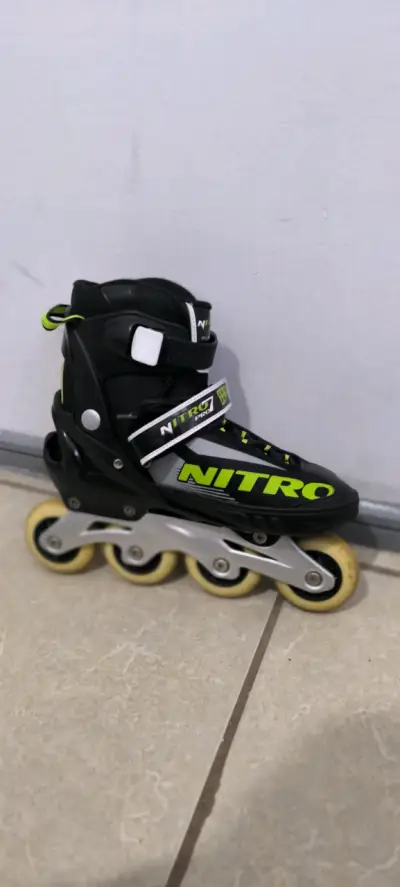 Patines en línea Nitro Pro abs7 negros y verdes - miniatura 1