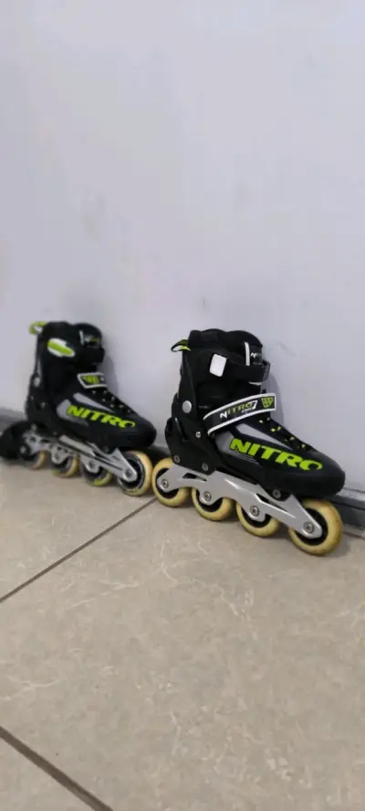 Patines en línea Nitro Pro abs7 negros y verdes - miniatura 2