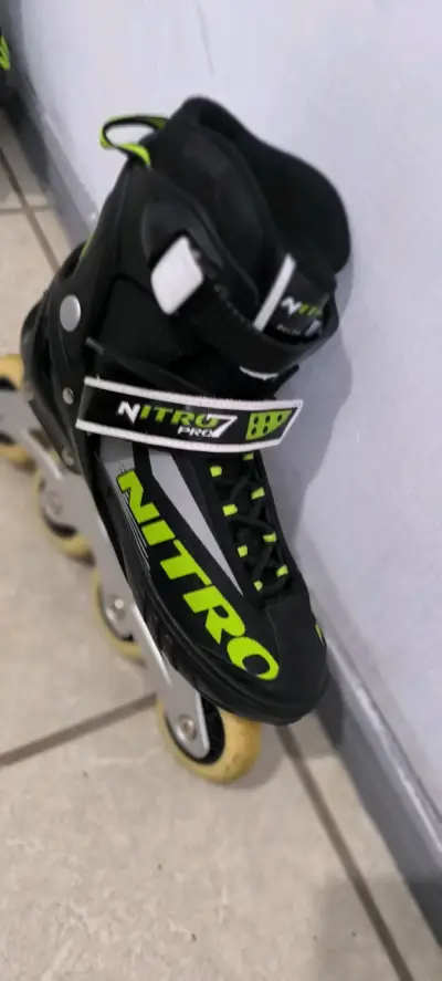 Patines en línea Nitro Pro abs7 negros y verdes - miniatura 3