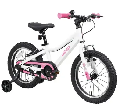 Bicicleta infantil Jeep blanca con ruedas de apoyo - miniatura 1
