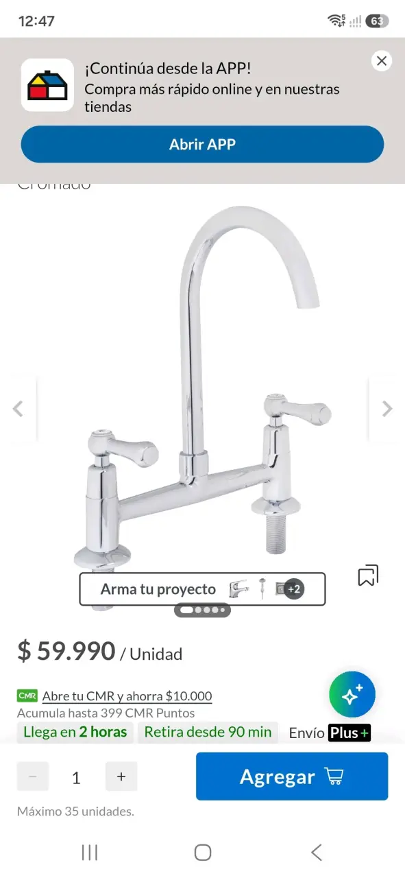 Grifo de Cocina Cromado Fas - 3