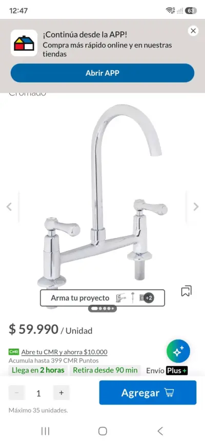 Grifo de Cocina Cromado Fas - miniatura 3