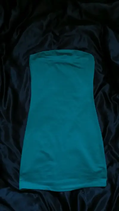 Vestido tubo sin tirantes color turquesa - miniatura 1