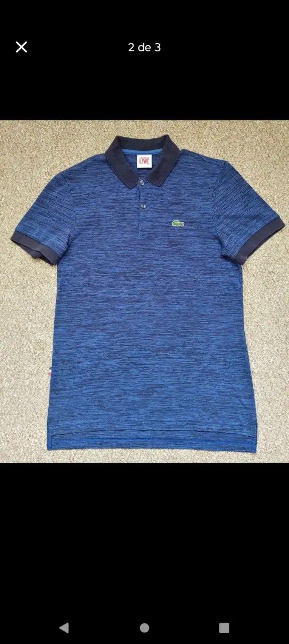 Polera Polo Azul Lacoste Live