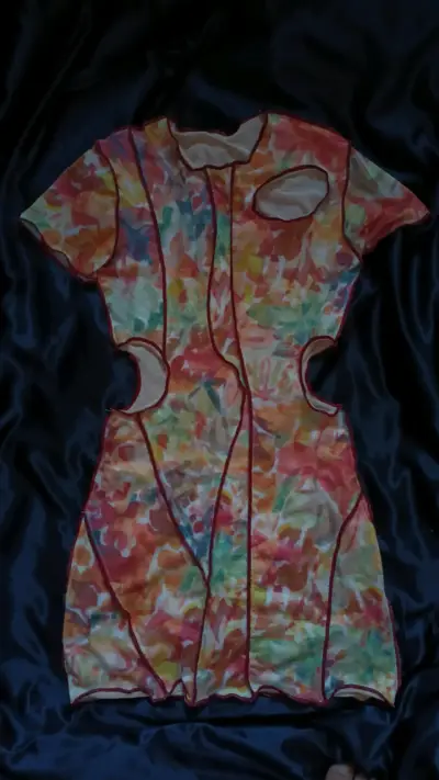 Vestido corto multicolor con diseño único - miniatura 1