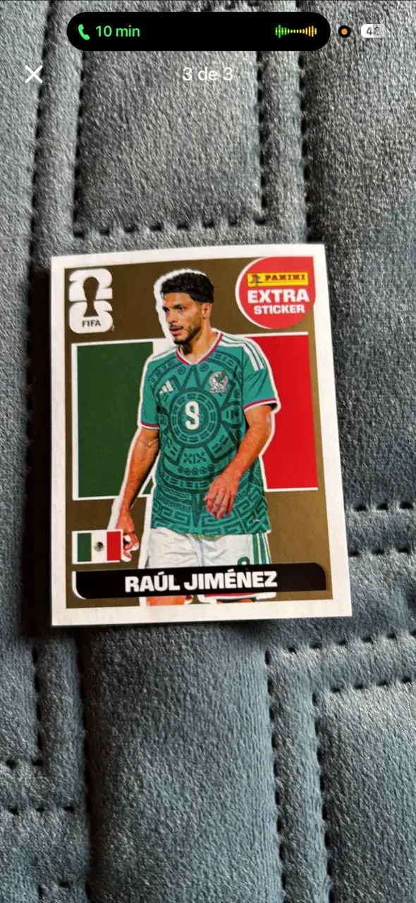 Lámina Panini Extra Sticker Raúl Jiménez FIFA