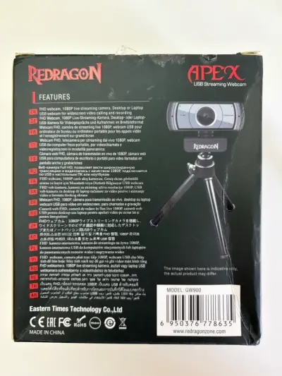 Cámara web Redragon Apex 1080p con trípode - miniatura 2