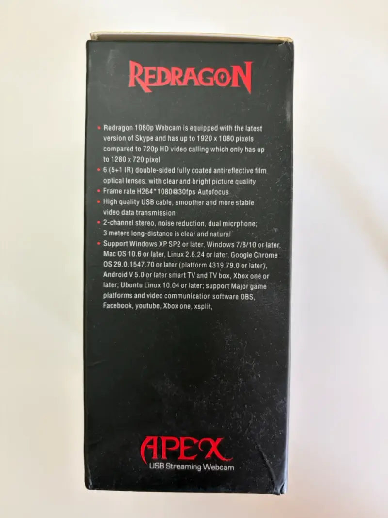Cámara web Redragon Apex 1080p con trípode - 3