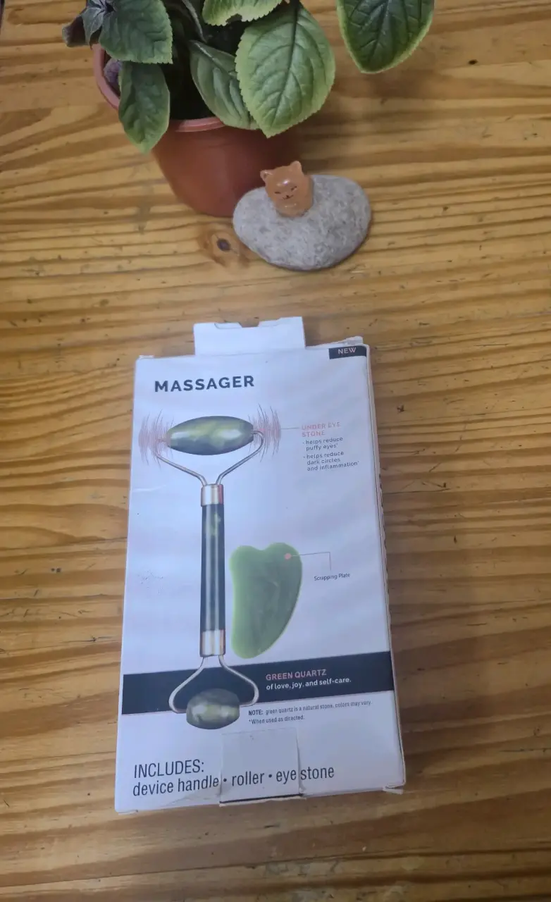 Rodillo Facial de Cuarzo Verde para Masajes