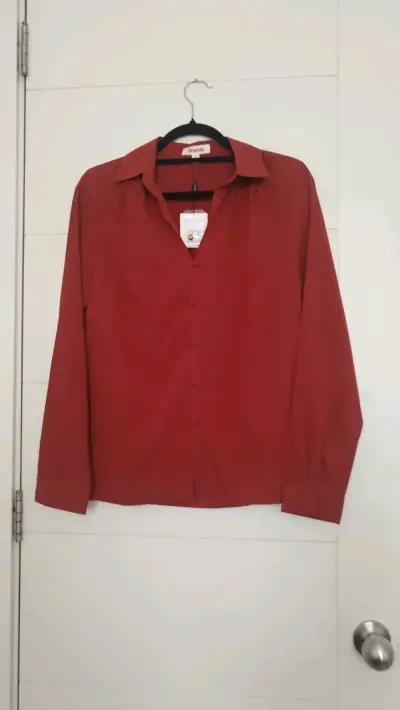 Blusa roja de mujer Nicopoly elegante - miniatura 3