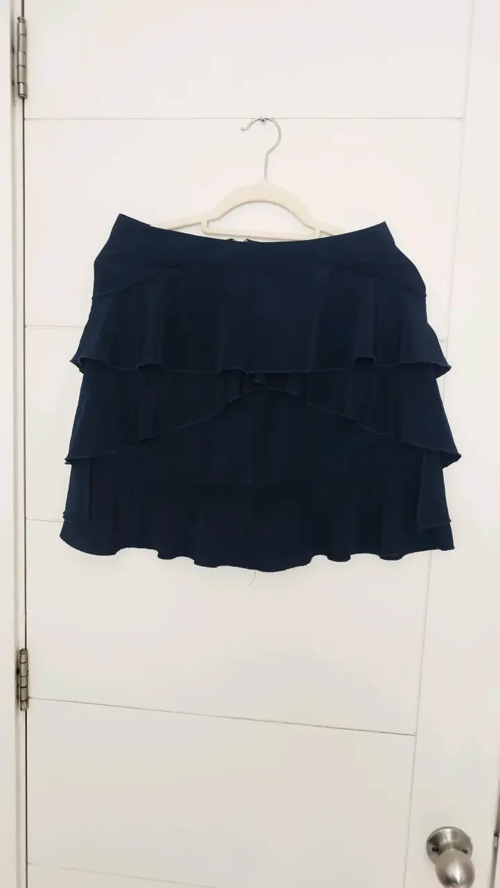 Falda corta azul con volantes H&M - 2