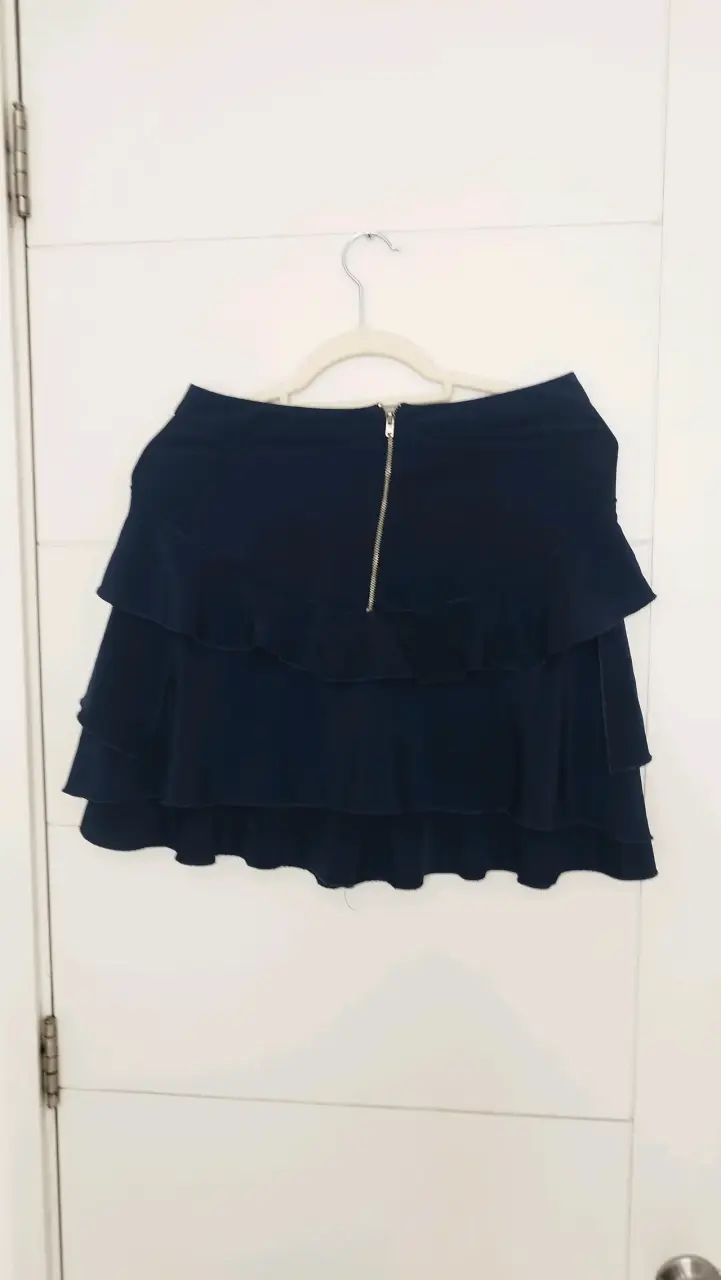 Falda corta azul con volantes H&M - 3
