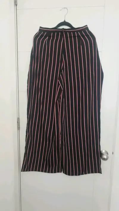 Pantalones anchos de rayas para mujer - miniatura 2