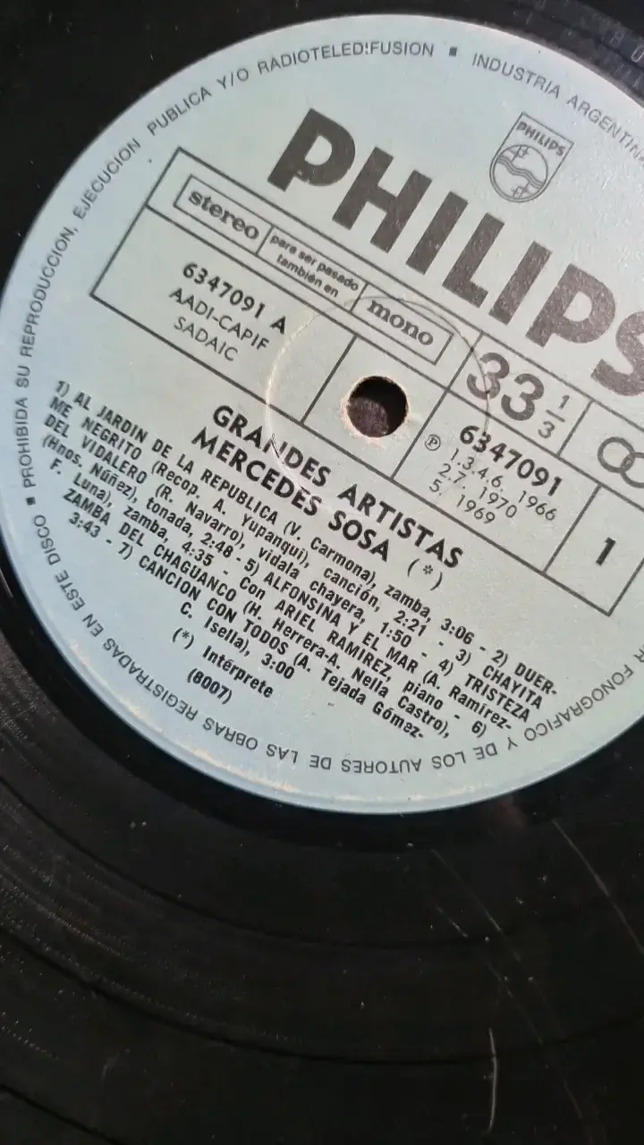 Vinilo Mercedes Sosa Serie Grandes Artistas - 5