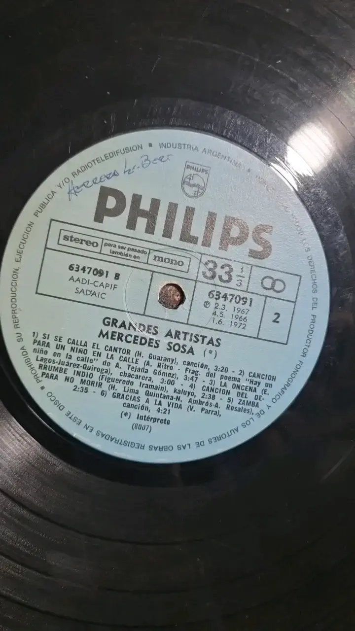 Vinilo Mercedes Sosa Serie Grandes Artistas - 6
