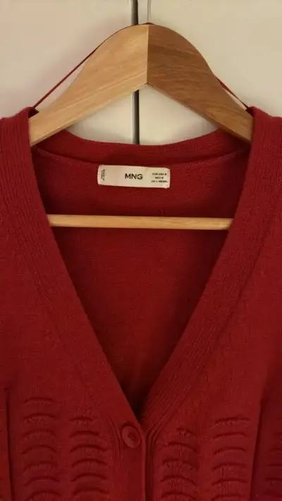 Cardigan rojo de punto MNG para mujer - miniatura 2