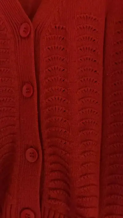 Cardigan rojo de punto MNG para mujer - miniatura 3