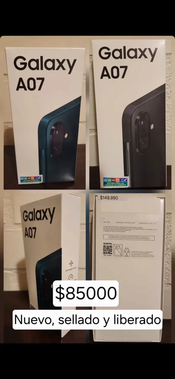 Smartphone Galaxy A07 nuevo y liberado
