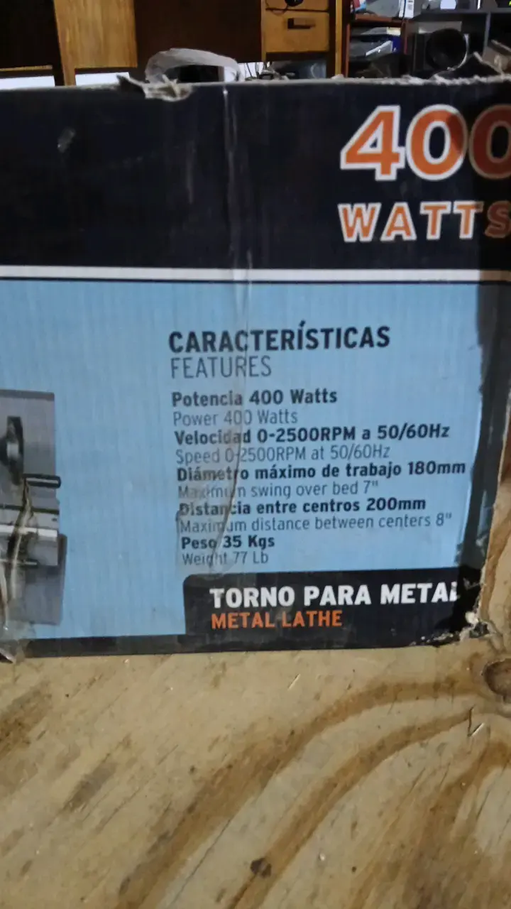 Torno para metal Bauker 400W ML200 - 1