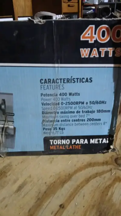 Torno para metal Bauker 400W ML200 - miniatura 1