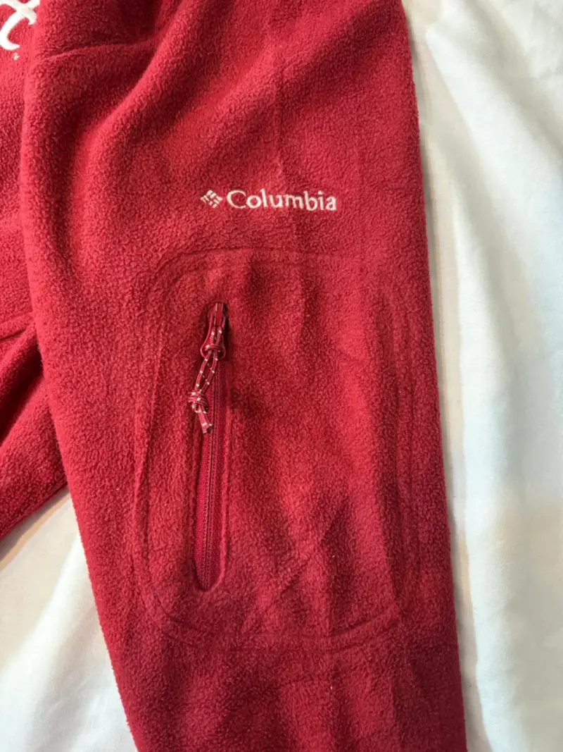 Chaqueta de polar roja Columbia con logo bordado - 2