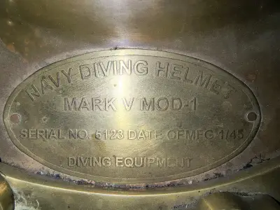 Replica Casco de buceo antiguo Navy Mark V - miniatura 5