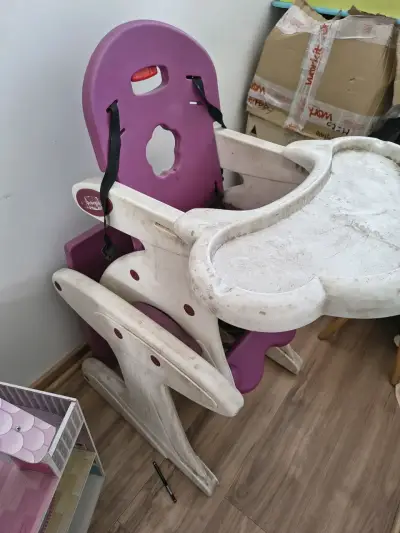 Silla de comer para bebé ajustable color morado - miniatura 1