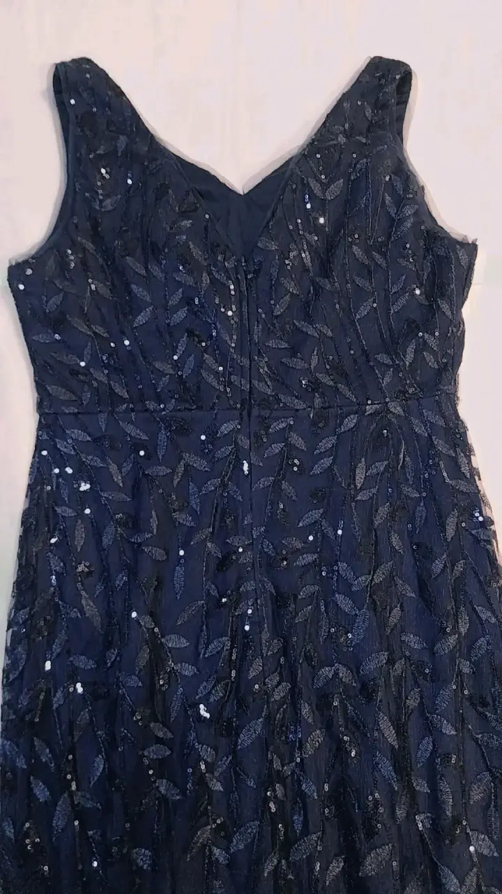 Vestido de noche azul con lentejuelas - 4