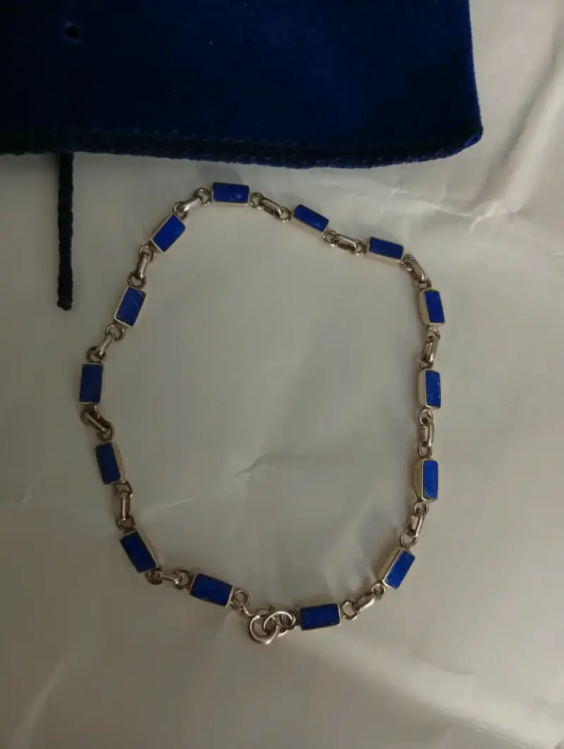 Pulsera de plata con piedras azules - 1