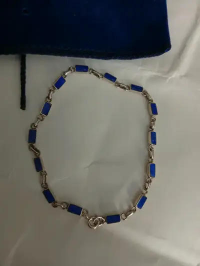 Pulsera de plata con piedras azules - miniatura 1
