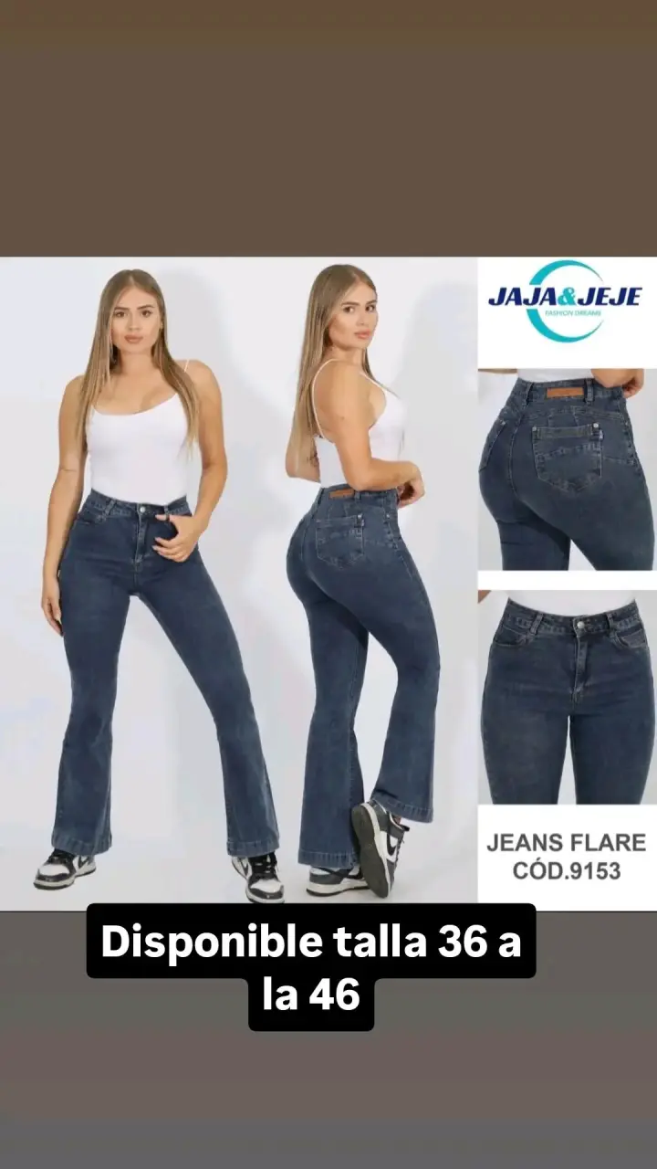 Jeans Flare Mujer Azul Oscuro Jaja & Jeje