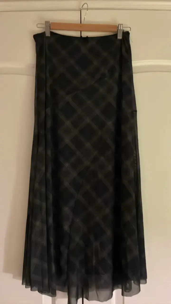 Falda larga a cuadros negra Index talla M - 1