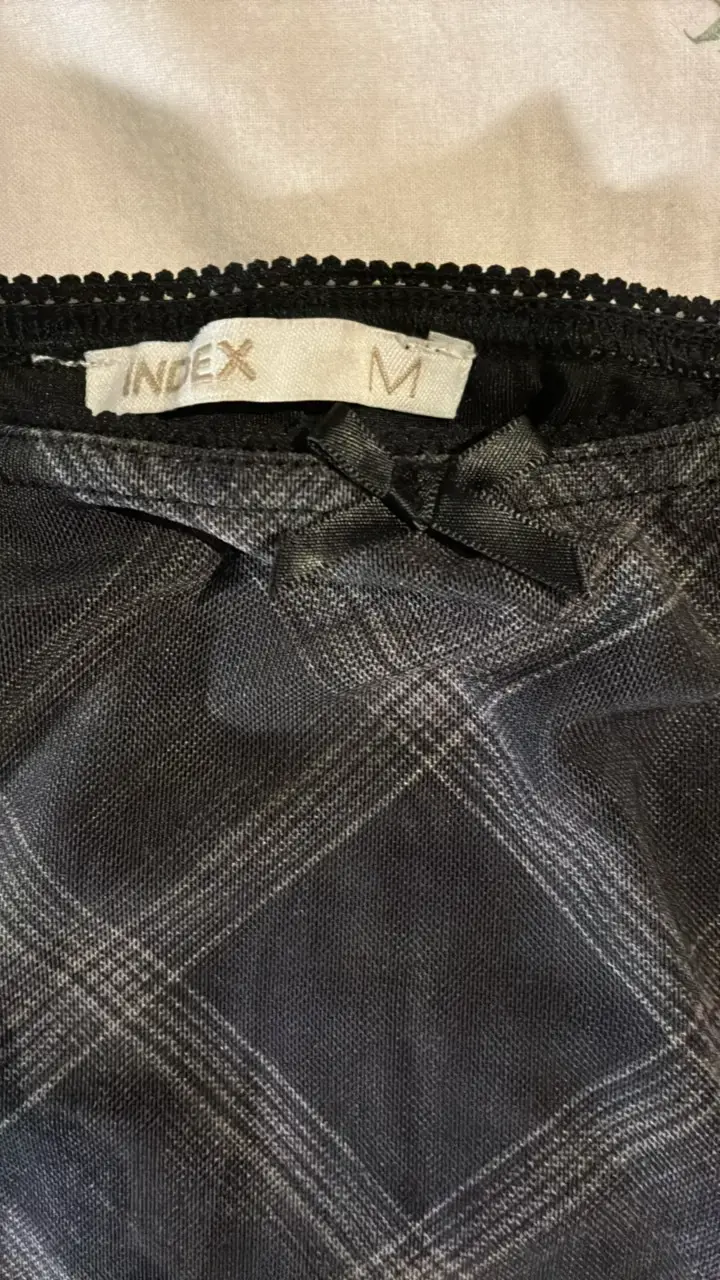 Falda larga a cuadros negra Index talla M - 2