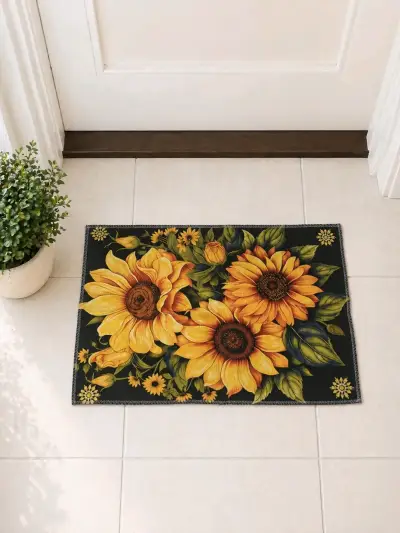 Alfombra decorativa con girasoles para entrada - miniatura 1