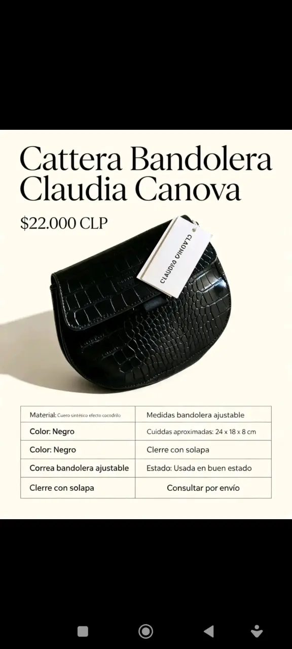 Cartera Bandolera Negra Claudia Canova - 2