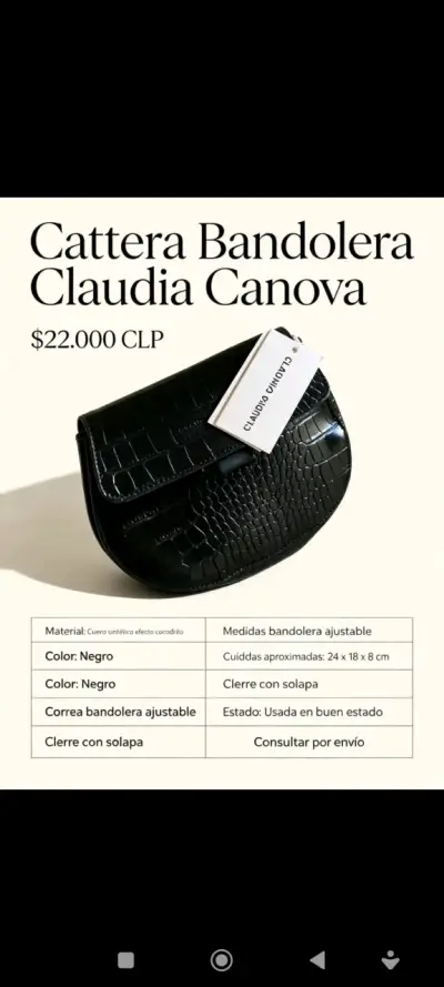 Cartera Bandolera Negra Claudia Canova - miniatura 2