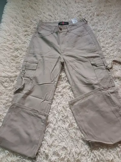 Pantalones cargo beige talla 38 marca Dirty - miniatura 4