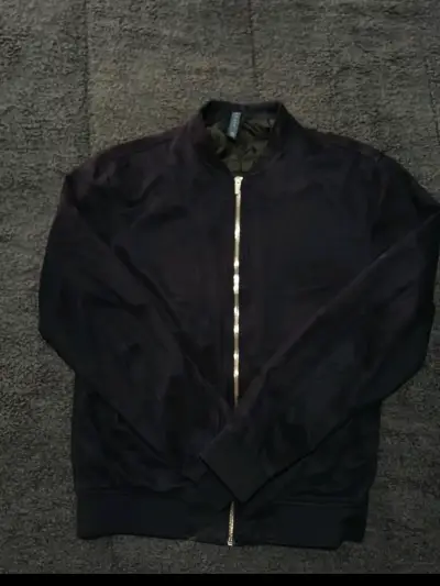 Chaqueta bomber Zara azul marino con cierre - miniatura 1