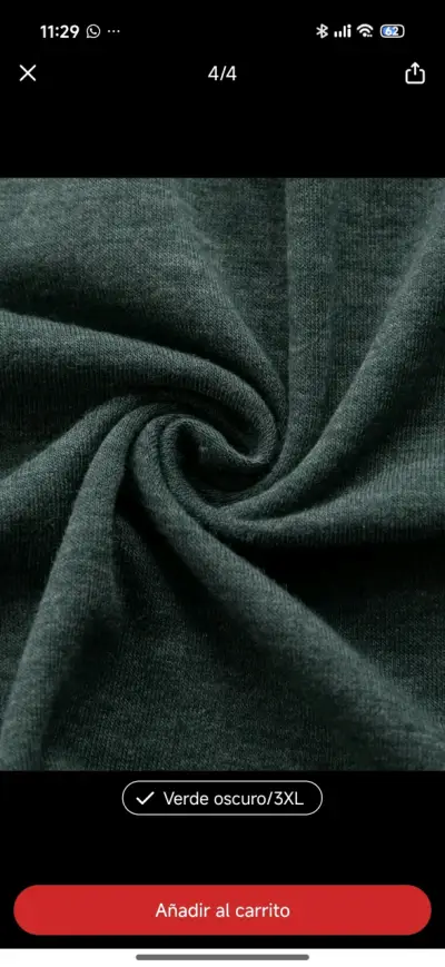 Polera verde oscuro de viscosa talla 3XL - miniatura 2