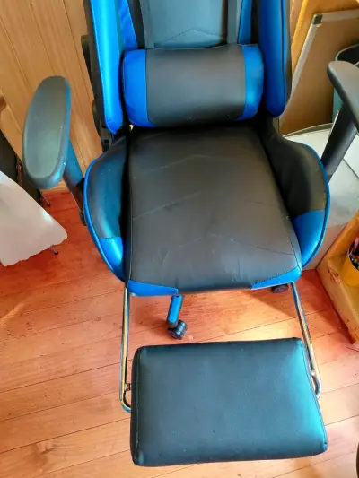 Silla Gamer Ergonómica Negra y Azul - miniatura 3