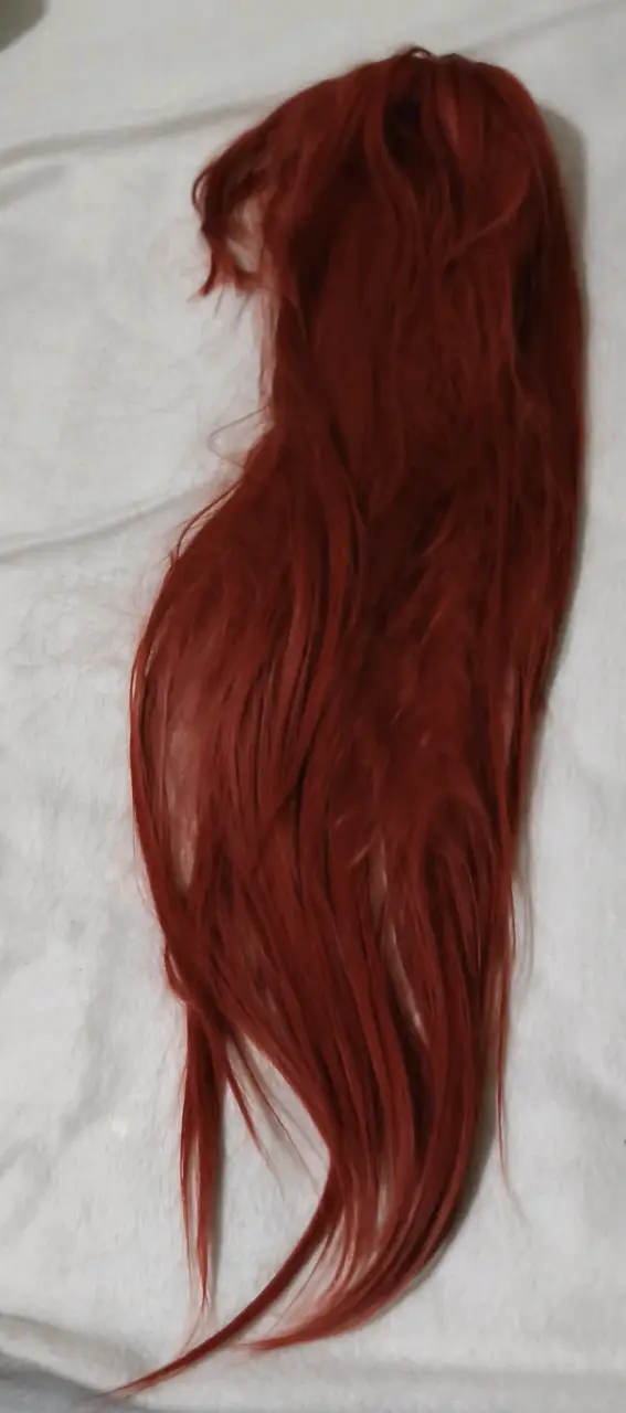 Peluca larga roja de cabello sintético - 2