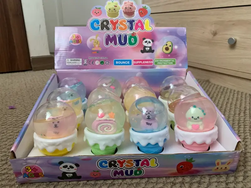 Set de 12 slimes Crystal Mud para Niños