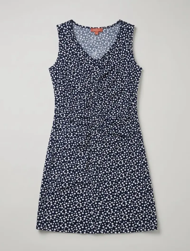 Vestido sin mangas azul con lunares