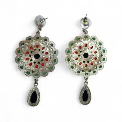 Aros Colgantes Rosetón Bisutería - miniatura 2